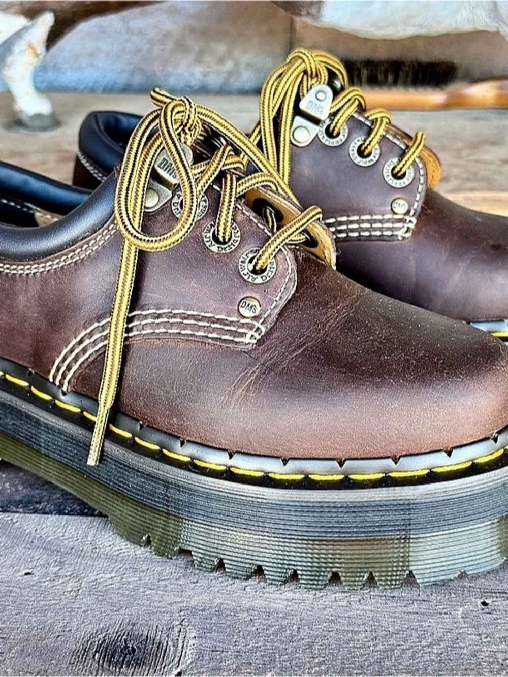 Dr. Martens 8053 Quad Platform Shoes Brown US 5